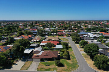 Aerial landscape view of a suburb in Western Australia