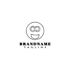 smile emoticon cartoon logo template icon design black isolated vector illustration