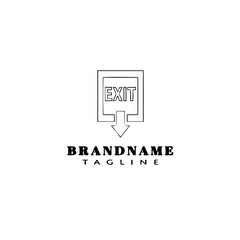 Obraz premium exit logo cartoon template black icon vector illustration