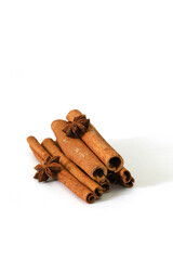 Cinnamon sticks isolated on white background