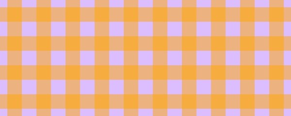 Banner, plaid pattern. Lavender on Orange color. Tablecloth pattern. Texture. Seamless classic pattern background.