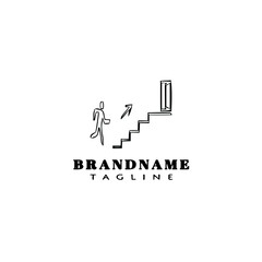 exit logo cartoon template black icon vector illustration