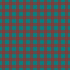 Plaid pattern. Teal on Fire brick color. Tablecloth pattern. Texture. Seamless classic pattern background.