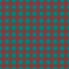 Plaid pattern. Teal on Fire brick color. Tablecloth pattern. Texture. Seamless classic pattern background.