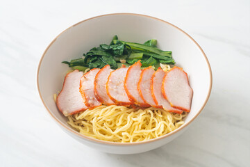 Barbecue Red Pork Noodles with Soup