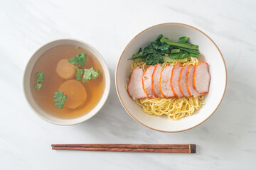 Barbecue Red Pork Noodles with Soup