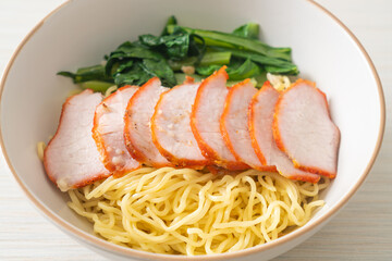 Barbecue Red Pork Noodles with Soup
