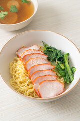 Barbecue Red Pork Noodles with Soup