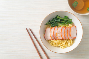 Barbecue Red Pork Noodles with Soup