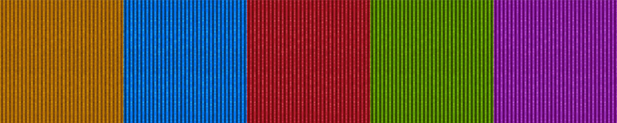 Corduroy fabric texture seamless vector pattern. 3d cord backgrounds of brown, blue, red, green and purple velvet ribbed material. Realistic apparel, carpet, flooring decorative abstract backdrops set - obrazy, fototapety, plakaty
