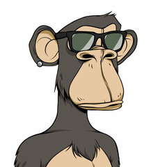 NFT monkey with glasses