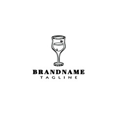 glasses logo cartoon template black icon isolated vector illustration