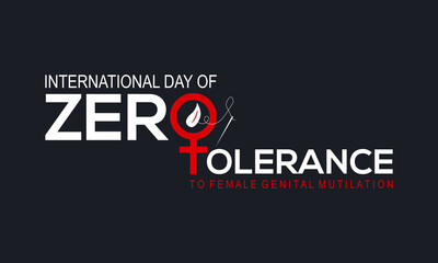 International day of zero tolerance to female genital mutilation. Genital mutilation concept vector template for banner, card, poster, background.