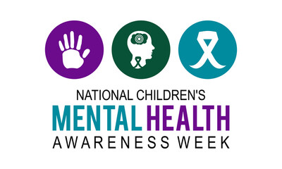 Fototapeta na wymiar National Children's Mental Health awareness week. Medical concept vector template for banner, card, poster, background.