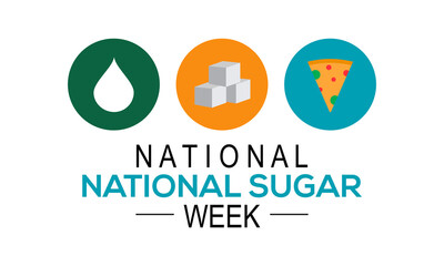 National Sugar awareness week. Medical food disease concept vector template for banner, card, poster, background.