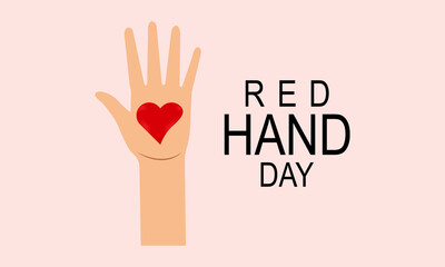 Obraz premium Red Hand Day. Vector template for banner, card, poster, background.