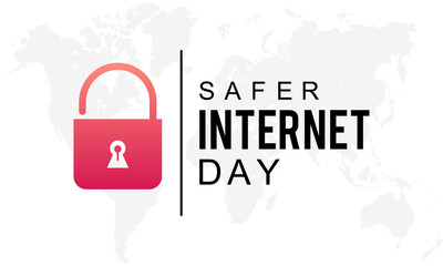 Safer Internet Day. Cyber security concept vector template for banner, card, poster, background.