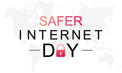 Safer Internet Day. Cyber security concept vector template for banner, card, poster, background.