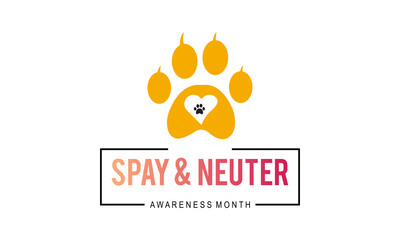 Spay and Neuter awareness month. Vector template for banner, card, poster, background.
