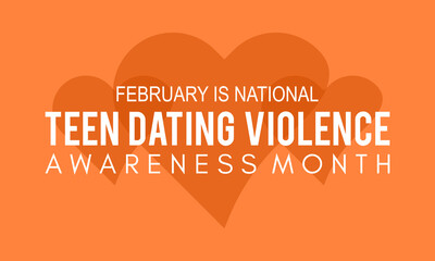 Teen Dating Violence Awareness Month. Vector template for banner, card, poster, background. - obrazy, fototapety, plakaty