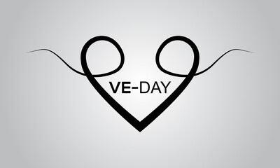 V-Day. Vector template for banner, card, poster, background.