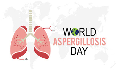 World aspergillosis day. Medical concept vector template for banner, card, poster, background.