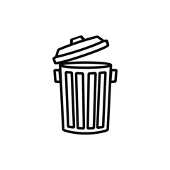 Metal Trash can outline illustration vector