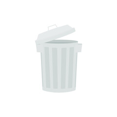Metal Trash can illustration vector. rubbish bucket