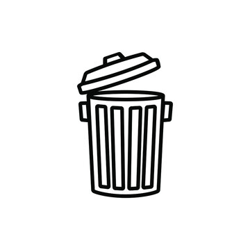 garbage can clip art black and white