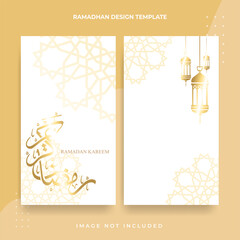 Ramadhan Kareem gold and white color Background  Banner vector