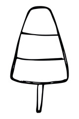 Vector hand drawn ice cream isolated on white backgrounds. Cute dessert illustration. For print, web, design, decor, logo.