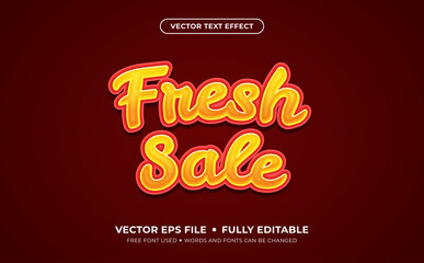 Fototapeta premium Fresh Sale Editable Vector Text Effect.