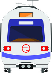Metro train illustration. Public tranportaion train.