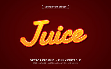 Orange Juice Editable Vector Text Effect.