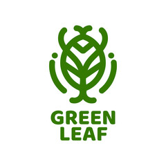 leaf plant Green nature logo concept design illustration