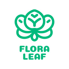 flora leaf flower Green nature logo concept design illustration
