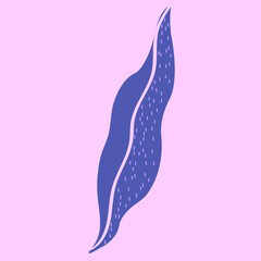 Vector illustration of a blue lemon tree leaf on a pink background.