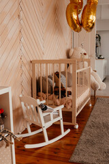 Fototapeta na wymiar baby room with a crib