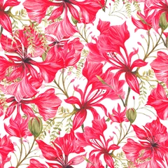 Foto op Canvas Beautiful seamless pattern with floral background  © thitiphorn