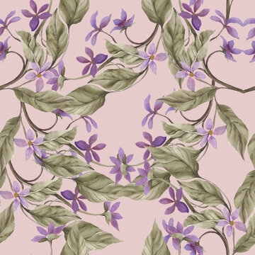 Beautiful seamless pattern with floral background 