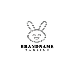cute rabbit logo cartoon icon vector illustration