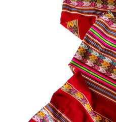 Peruvian traditional blanket - Lliclla on a white background