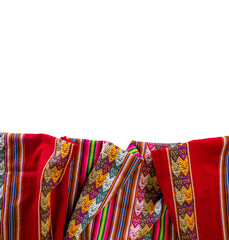 Peruvian traditional blanket - Lliclla on a white background