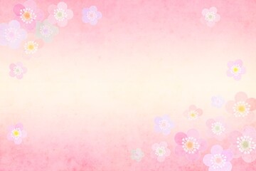 Obraz na płótnie Canvas ひな祭りのお祝いや新年のお喜びに使いやすい梅の花の明るいピンクの背景 ぼかし