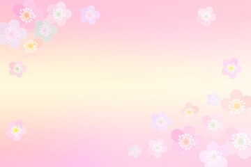 Obraz na płótnie Canvas ひな祭りのお祝いや新年のお喜びに使いやすい梅の花の明るいピンクの背景 可愛い