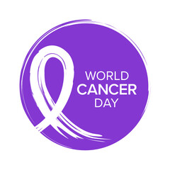 Cancer awareness ribbon concept. World cancer day, vector illustration.