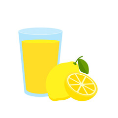 lemon fruit drink in glass,lemon smoothie,lime milk,lemonade vector illustration