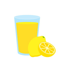 lemon fruit drink in glass,lemon smoothie,lime milk,lemonade vector illustration