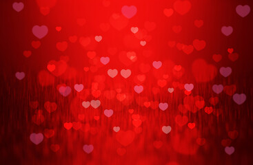 red gradient abstract background with heart shape texture for valentine and christmas.
