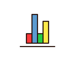 Graph line icon. Vector symbol in trendy flat style on white background. Graph sing for design.